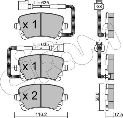 Cifam 822-554-1 - Kit pastiglie freno, Freno a disco autozon.pro