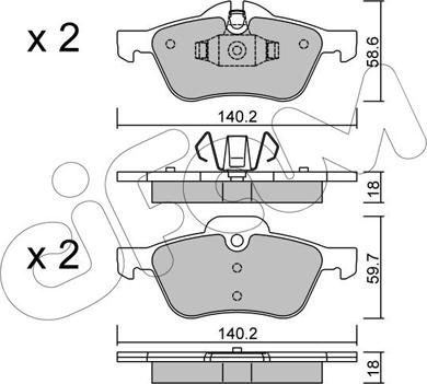 Cifam 822-555-0 - Kit pastiglie freno, Freno a disco autozon.pro