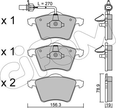 Cifam 822-550-0 - Kit pastiglie freno, Freno a disco autozon.pro