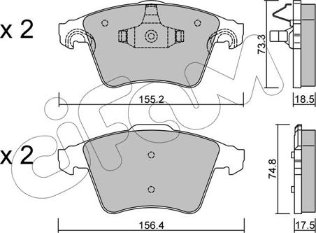 Cifam 822-552-4 - Kit pastiglie freno, Freno a disco autozon.pro