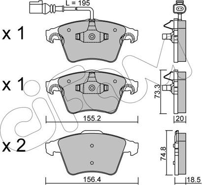 Cifam 822-552-0 - Kit pastiglie freno, Freno a disco autozon.pro