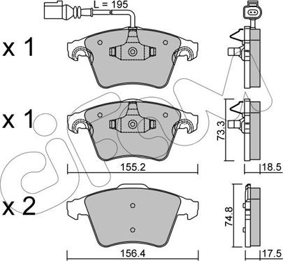 Cifam 822-552-1 - Kit pastiglie freno, Freno a disco autozon.pro