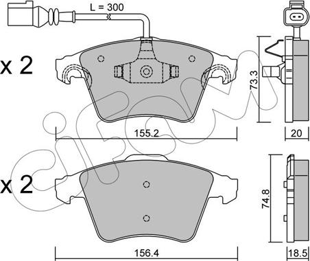 Cifam 822-552-2 - Kit pastiglie freno, Freno a disco autozon.pro