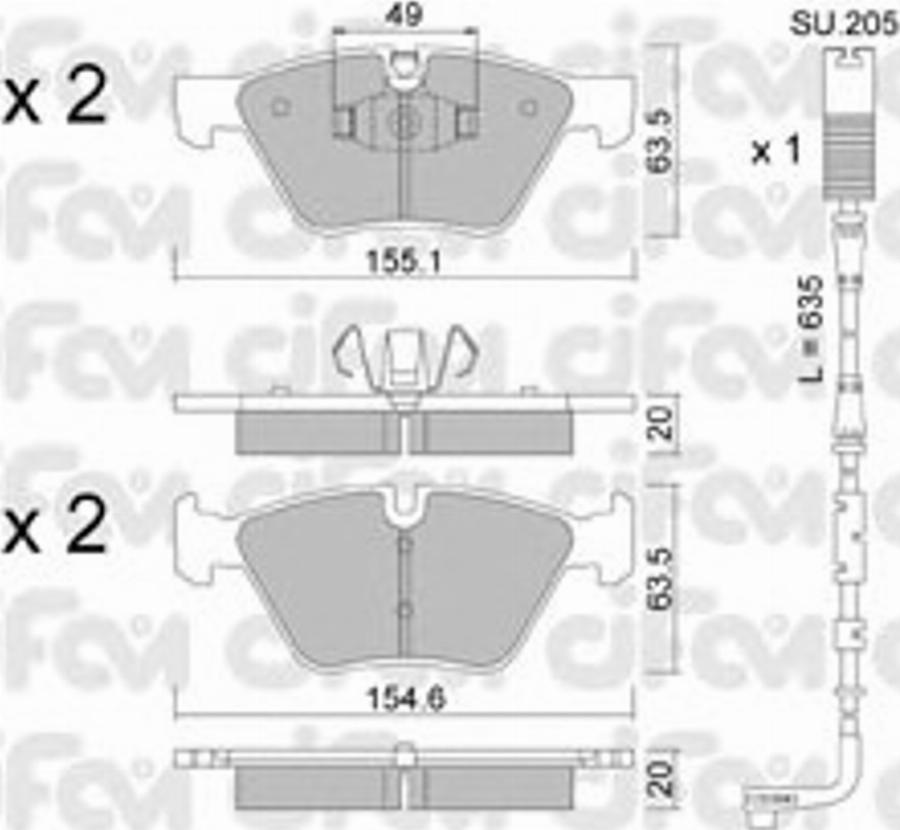 Cifam 822-557-5K - Kit pastiglie freno, Freno a disco autozon.pro