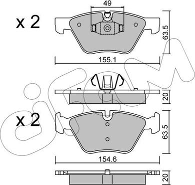 Cifam 822-557-5 - Kit pastiglie freno, Freno a disco autozon.pro