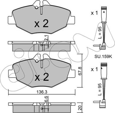 Cifam 822-562-0K - Kit pastiglie freno, Freno a disco autozon.pro