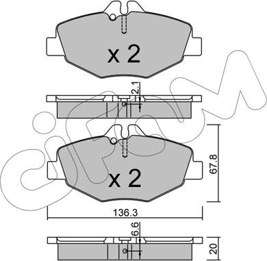 Cifam 822-562-0 - Kit pastiglie freno, Freno a disco autozon.pro