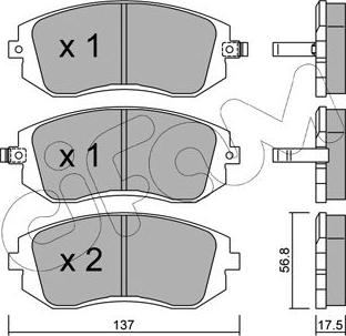 Cifam 822-500-0 - Kit pastiglie freno, Freno a disco autozon.pro