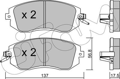 Cifam 822-500-1 - Kit pastiglie freno, Freno a disco autozon.pro