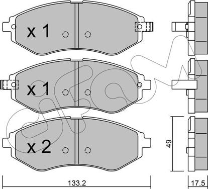 Cifam 822-508-1 - Kit pastiglie freno, Freno a disco autozon.pro