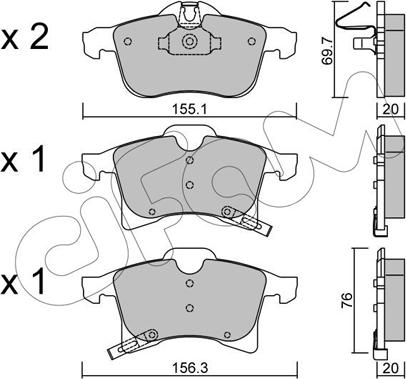 Cifam 822-539-0 - Kit pastiglie freno, Freno a disco autozon.pro