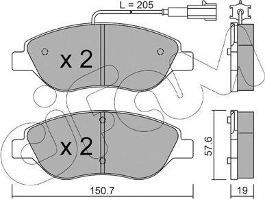 Cifam 822-577-1 - Kit pastiglie freno, Freno a disco autozon.pro