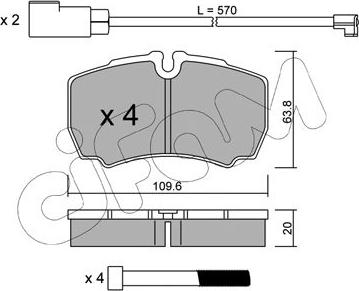 Cifam 822-604-2K - Kit pastiglie freno, Freno a disco autozon.pro