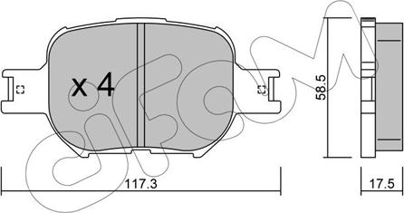 Cifam 822-614-0 - Kit pastiglie freno, Freno a disco autozon.pro