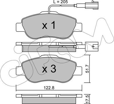 Cifam 822-638-1 - Kit pastiglie freno, Freno a disco autozon.pro