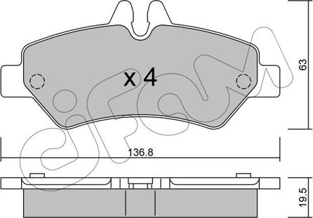 Cifam 822-672-0 - Kit pastiglie freno, Freno a disco autozon.pro