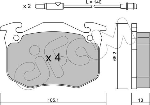 Cifam 822-090-0 - Kit pastiglie freno, Freno a disco autozon.pro