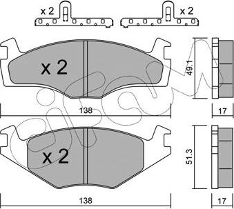 Cifam 822-045-2K - Kit pastiglie freno, Freno a disco autozon.pro