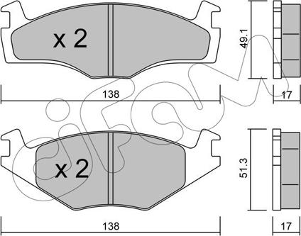 Cifam 822-045-2 - Kit pastiglie freno, Freno a disco autozon.pro