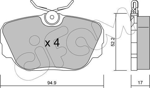 Cifam 822-042-0 - Kit pastiglie freno, Freno a disco autozon.pro