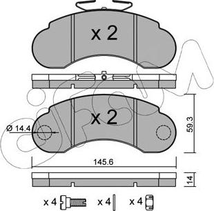 Cifam 822-055-1 - Kit pastiglie freno, Freno a disco autozon.pro