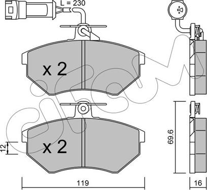 Cifam 822-050-4 - Kit pastiglie freno, Freno a disco autozon.pro