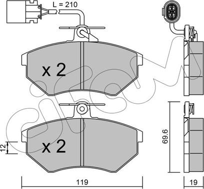 Cifam 822-050-1 - Kit pastiglie freno, Freno a disco autozon.pro