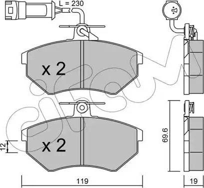 Cifam 822-050-3 - Kit pastiglie freno, Freno a disco autozon.pro