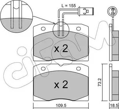 Cifam 822-051-0 - Kit pastiglie freno, Freno a disco autozon.pro