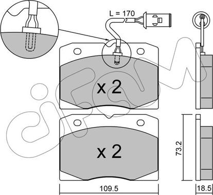 Cifam 822-051-2 - Kit pastiglie freno, Freno a disco autozon.pro