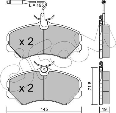 Cifam 822-058-1 - Kit pastiglie freno, Freno a disco autozon.pro