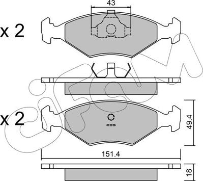 Cifam 822-057-3 - Kit pastiglie freno, Freno a disco autozon.pro