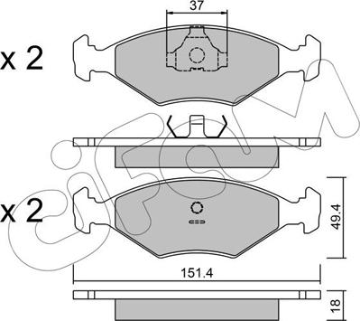 Cifam 822-057-2 - Kit pastiglie freno, Freno a disco autozon.pro