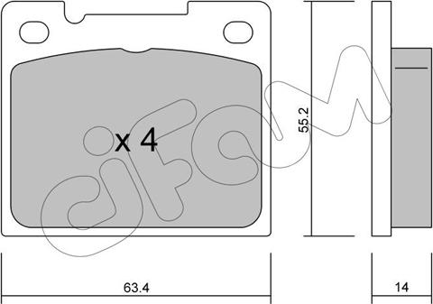 Cifam 822-004-0 - Kit pastiglie freno, Freno a disco autozon.pro