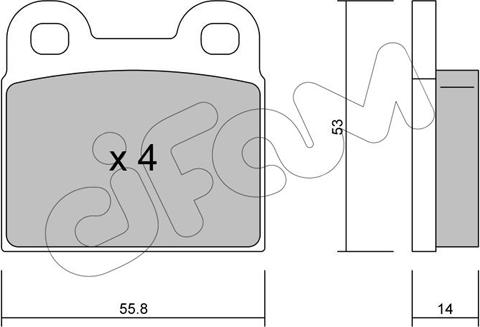 Cifam 822-002-0 - Kit pastiglie freno, Freno a disco autozon.pro