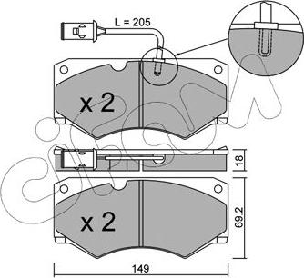 Cifam 822-014-3 - Kit pastiglie freno, Freno a disco autozon.pro