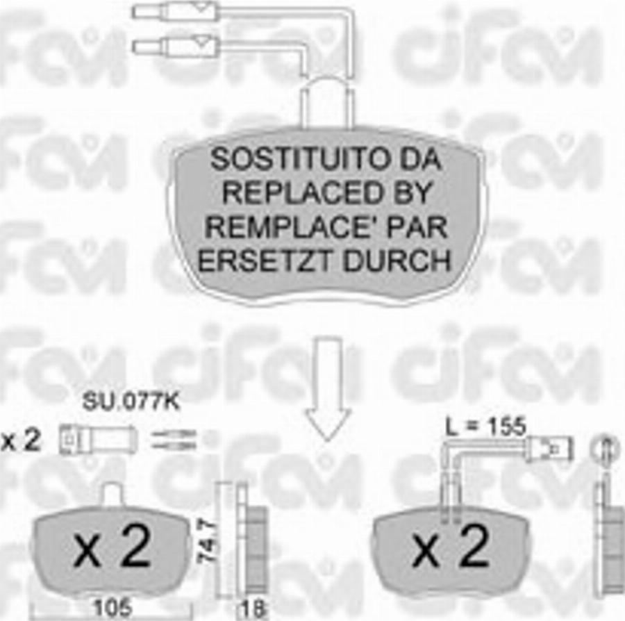 Cifam 822-016-4 - Kit pastiglie freno, Freno a disco autozon.pro