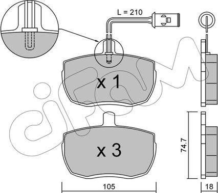 Cifam 822-016-5 - Kit pastiglie freno, Freno a disco autozon.pro