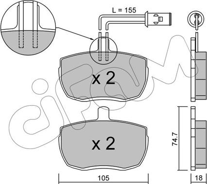 Cifam 822-016-1 - Kit pastiglie freno, Freno a disco autozon.pro