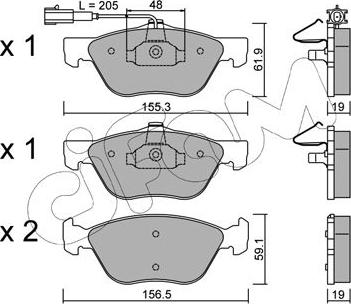 Cifam 822-083-2 - Kit pastiglie freno, Freno a disco autozon.pro