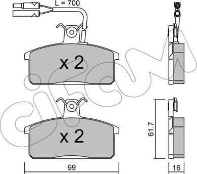 Cifam 822-026-1 - Kit pastiglie freno, Freno a disco autozon.pro