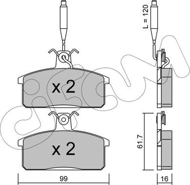 Cifam 822-026-3 - Kit pastiglie freno, Freno a disco autozon.pro