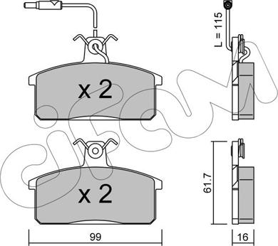 Cifam 822-026-2 - Kit pastiglie freno, Freno a disco autozon.pro