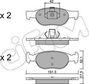 Cifam 822-079-1 - Kit pastiglie freno, Freno a disco autozon.pro