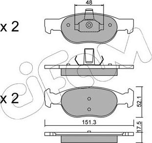 Cifam 822-079-2 - Kit pastiglie freno, Freno a disco autozon.pro