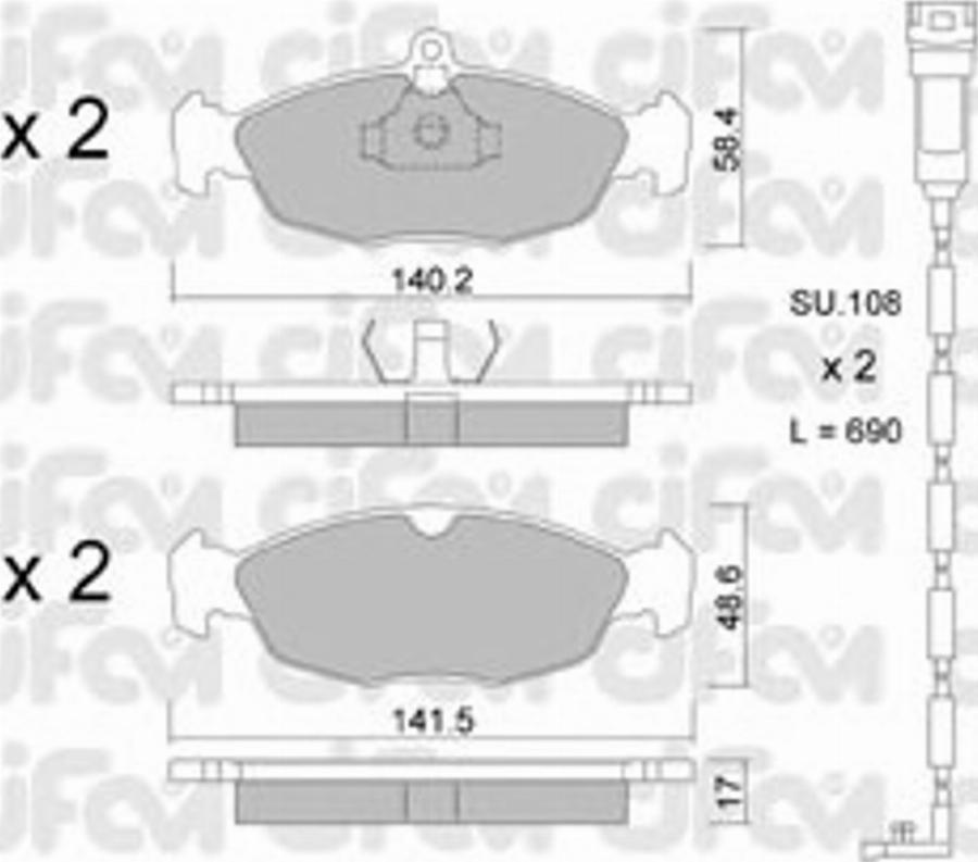 Cifam 822-077-0K - Kit pastiglie freno, Freno a disco autozon.pro