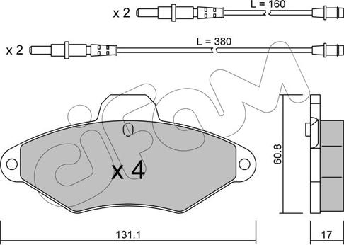 Cifam 822-144-0 - Kit pastiglie freno, Freno a disco autozon.pro