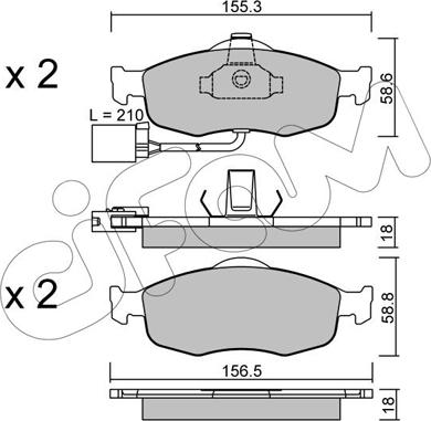 Cifam 822-146-1 - Kit pastiglie freno, Freno a disco autozon.pro