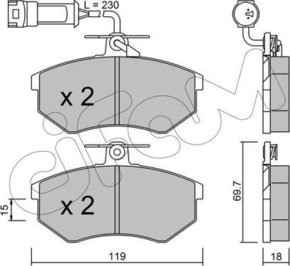 Cifam 822-148-4 - Kit pastiglie freno, Freno a disco autozon.pro