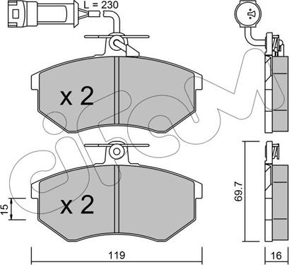 Cifam 822-148-3 - Kit pastiglie freno, Freno a disco autozon.pro